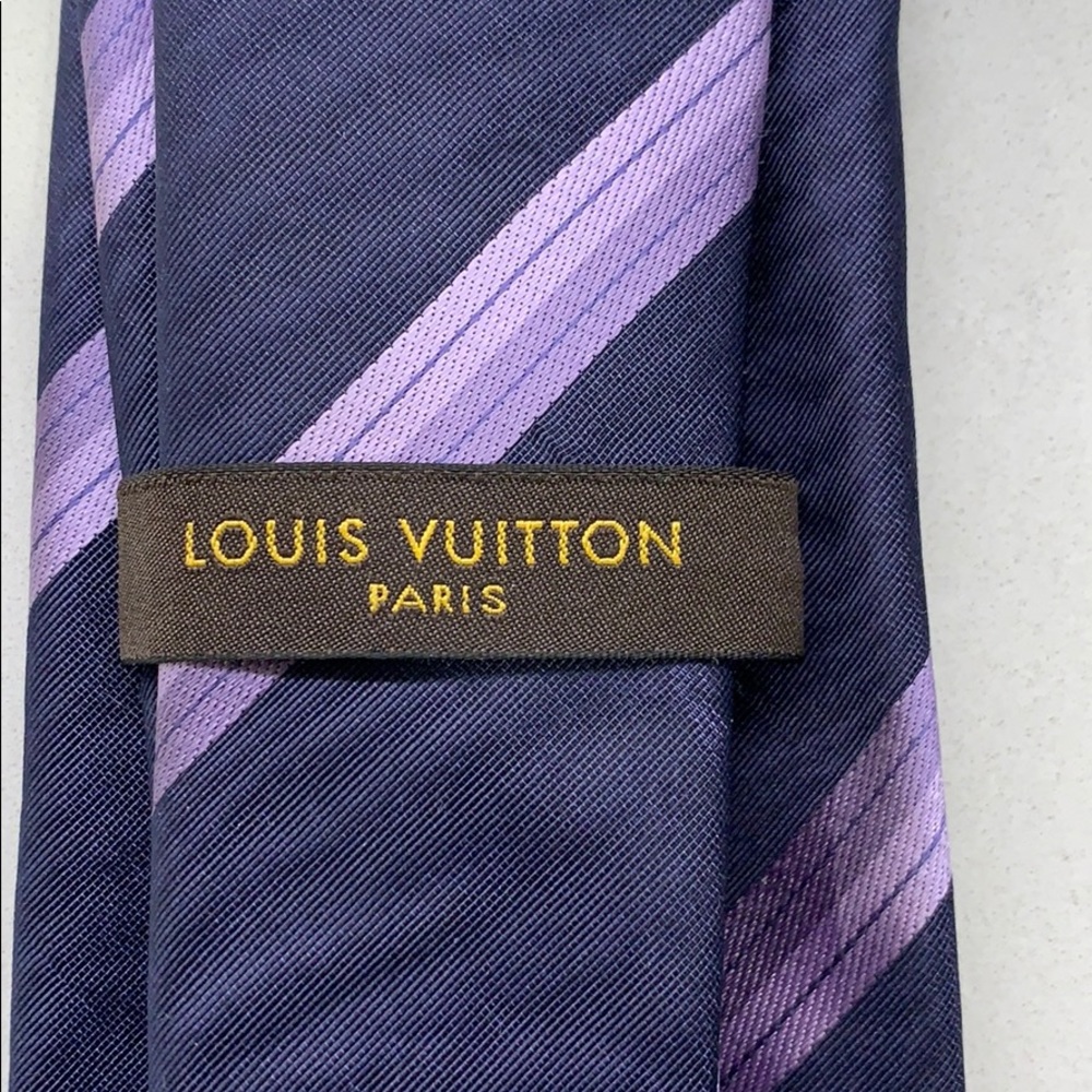 Louis Vuitton Tie- Dark Purple w/ diagonal stripes